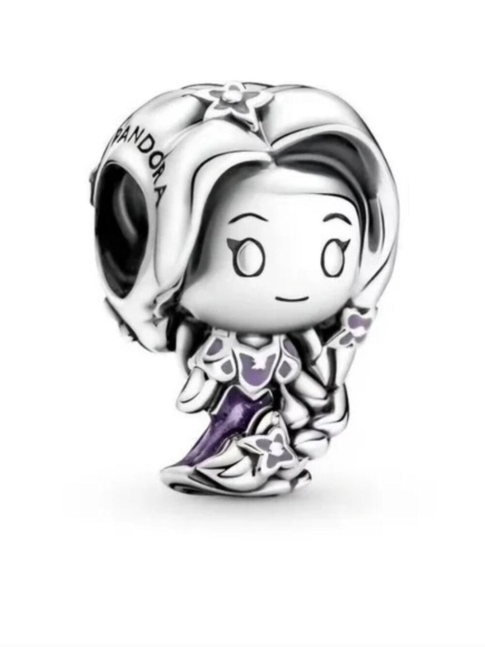 Pandora Silver Charm with Purple Accents
